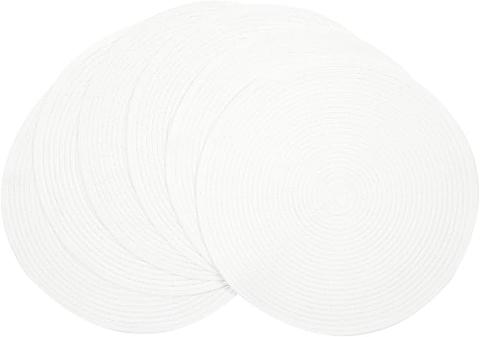 SHACOS Round Braided Placemats Set of 6 Round Table Mats by SHACOS