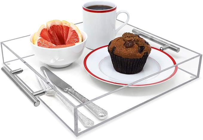 Isaac Jacobs 15x15 Clear Acrylic Serving Tray - Image 4