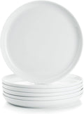 White Salad Plates Set of 6, Porcelain Dessert Plates 8 inch, Modern Kitchen by WishDeco