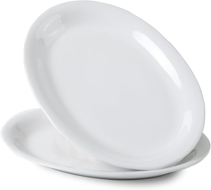 Ceramic Plates, 13.7" Serving Platter, Oval Dinner Plates, Serving Dish Set by Magclay
