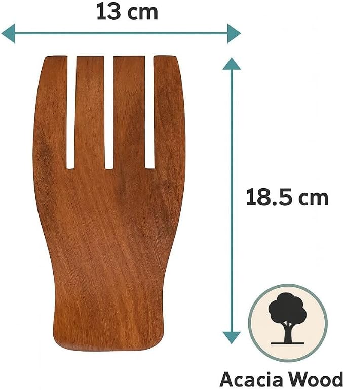 Salad Hands, Acacia Wood Salad Servers, Pasta and More - Image 4