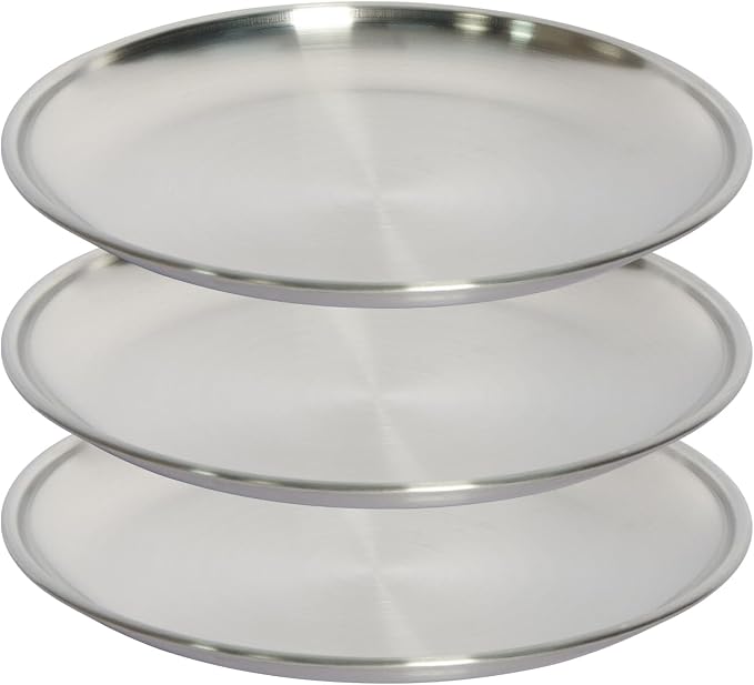 Camping Plates, Dinner Dish Plates Have a Shallow Curved Bottom by ICSTM