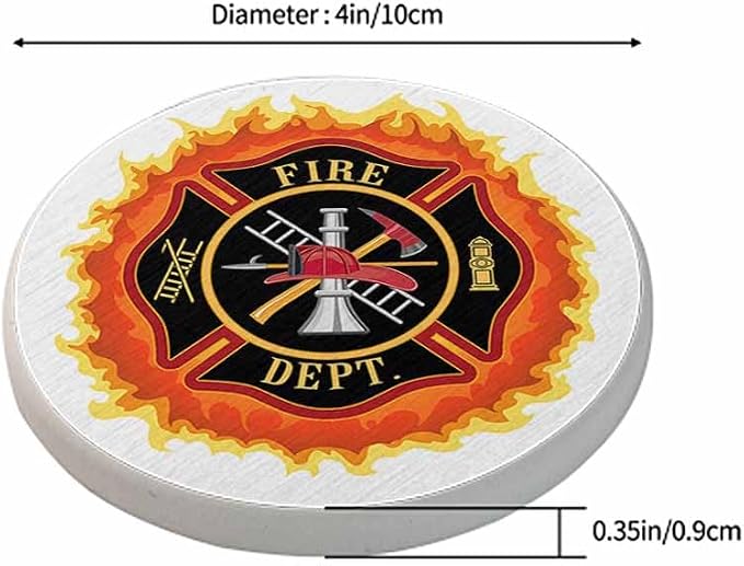 oFloral Firefighter Sign Coasters - Image 2