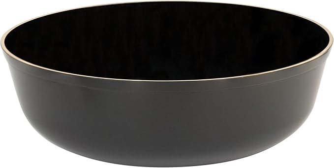 Edge Collection Black with Gold Rim Plastic Party Soup Bowls Premium - Image 3