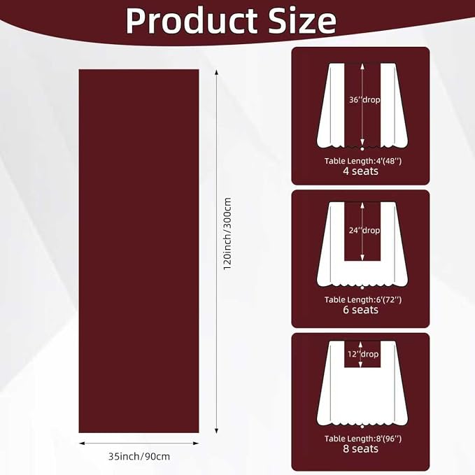 Burgundy Cheesecloth Table Runner 120 Inches - Image 8