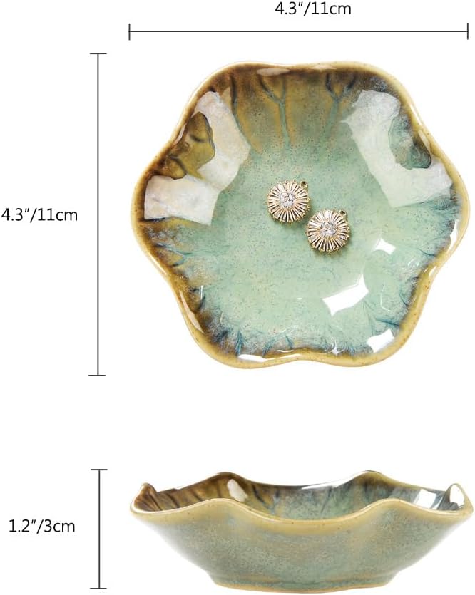 JAMEND CLXP 2PCS Ring Holder Dish, Small Key Bowl, Ceramic Trinket Tray Jewelry - Image 6