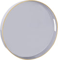 13" Gray Decorative Tray, Plastic Round Serving Tray by MAONAME