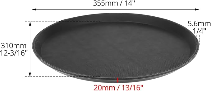 QWORK 14-Inch Round Non-Slip Serving Tray Set – 4Pack Rubber Surface Drink & - Image 8