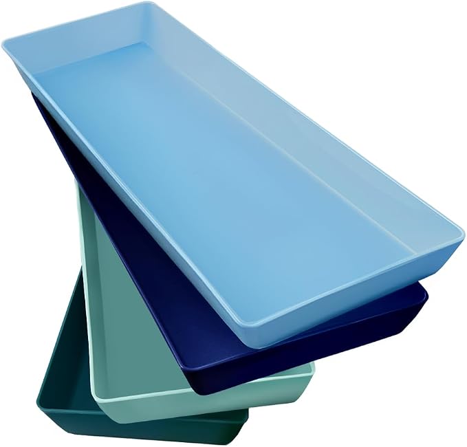 US Acrylic Coastal Plastic Serving Trays 15” x 5” | Narrow Unbreakable Reusable by USAcrylic