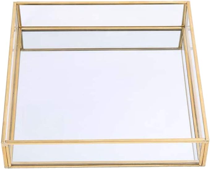Sooyee Gold Square Mirror Tray, Coffee Table by Sooyee
