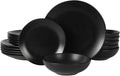 Gibson Home Bethel 18 Piece Plates and Bowls Ceramic Stoneware Organic Shape by GibsonHomewares