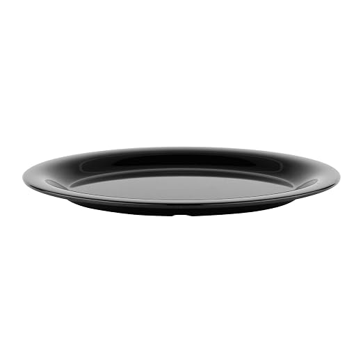 GET 12" x 9" Black Oval Melamine Dinner Plate | Dishwasher safe, Shatterproof - Image 3