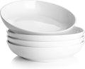 DOWAN 8.5" Pasta Bowls Set of 4, 30oz White Ceramic Shallow Dinner Bowls by DOWAN