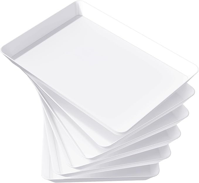 Lifewit 6 Pcs Serving Tray for Party Supplies, Reusable Plastic Food Serving by Lifewit