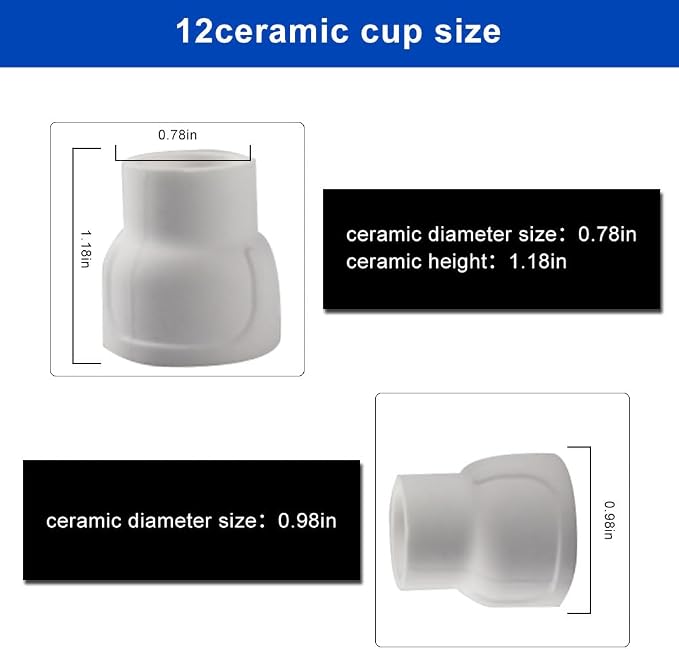 #12 Ceramic White TIG Welding Cup - Image 2