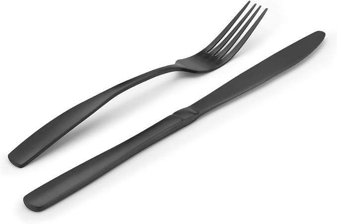 Matte Black Silverware Set, Bysta 20-Piece Stainless Steel Flatware Set - Image 3