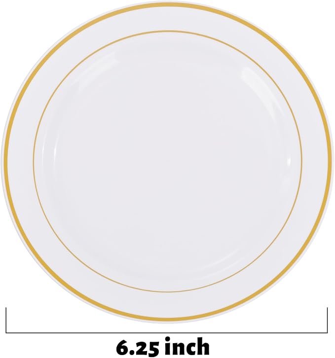 bUCLA 200PCS Gold Plastic Plates - Image 2