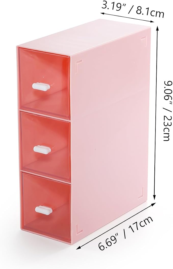 Desk Organizer 3 Drawers, Stackable Makeup Organizer, Small Toolbox | 1 Teir - Image 3