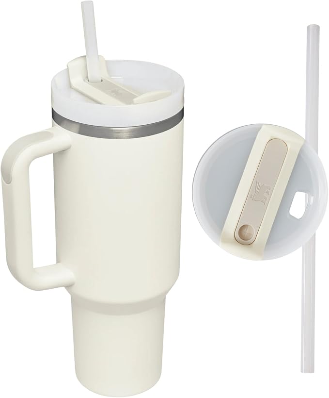 STANLEY Quencher H2.0 Flow State Tumbler, 40 oz, Ash | Handle and Straw | - Image 7