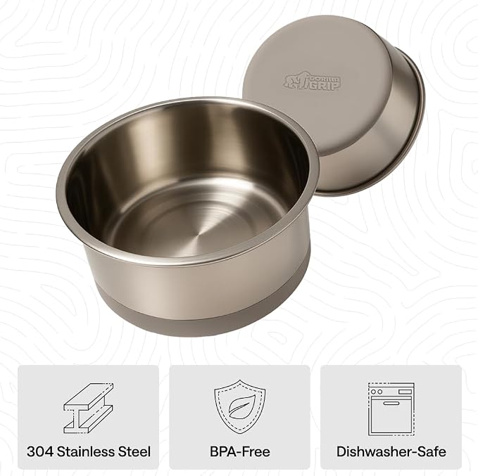GORILLA GRIP Dog Bowls, Food Grade 304 Stainless Steel, Holds 6 Cups Each Food - Image 6