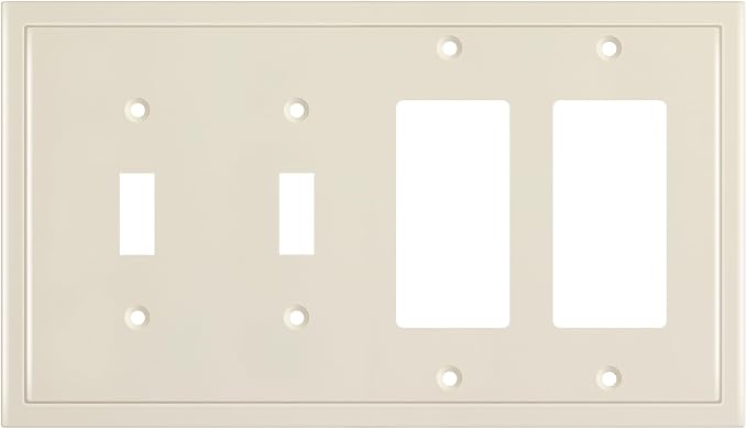 Modern Edge Decorative Wall Plate Switch Plate Outlet Cover, Durable Solid Zinc by HenneBery