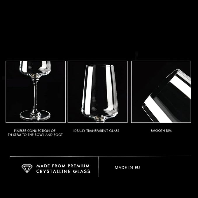 Krosno White and Sparkling Large Wine Glasses Drinking 13, 5 oz – Set of 4 - Image 8