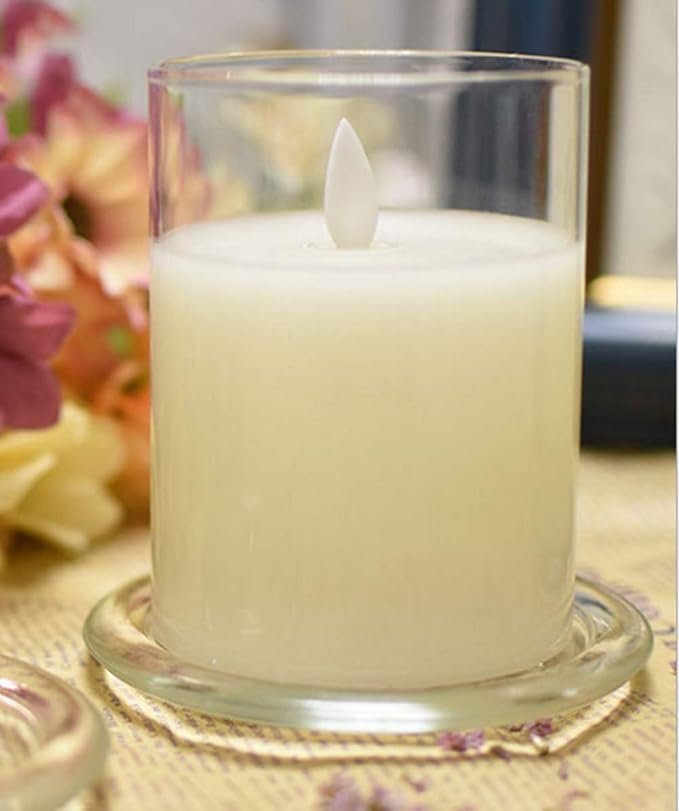 2 Pack Glass Candle Holder 3" Clear Beautiful Transparent Round Candle Plate - Image 3