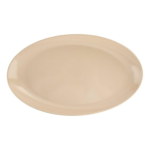 G.E.T. OP-1580-MA Manila 15 Oval Serving Platter Dishwasher Safe Melamine - Image 2
