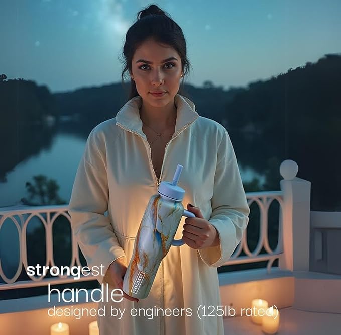 Coldest Tumbler with Handle and Straw, 100% Leak Proof Insulated Tumbler with - Image 9