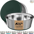 GORILLA GRIP Dog Bowls, Food Grade 304 Stainless Steel, Holds 6 Cups Each Food by Unknown