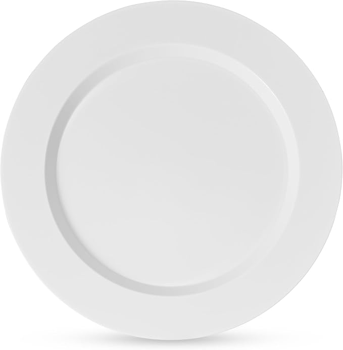 100 White Plastic Plates Set, Elegant Fancy Heavy Duty Disposable Plates - Image 5