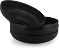 Elanze Designs Bistro Glossy Ceramic 8.5 inch Shallow Pasta Dinner Bowls Set of by ElanzeDesigns
