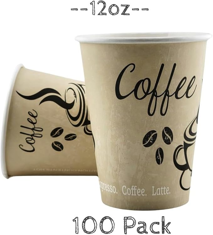 Disposable Coffee Cups, To Go Paper Hot Cups, Classic Design - Image 4