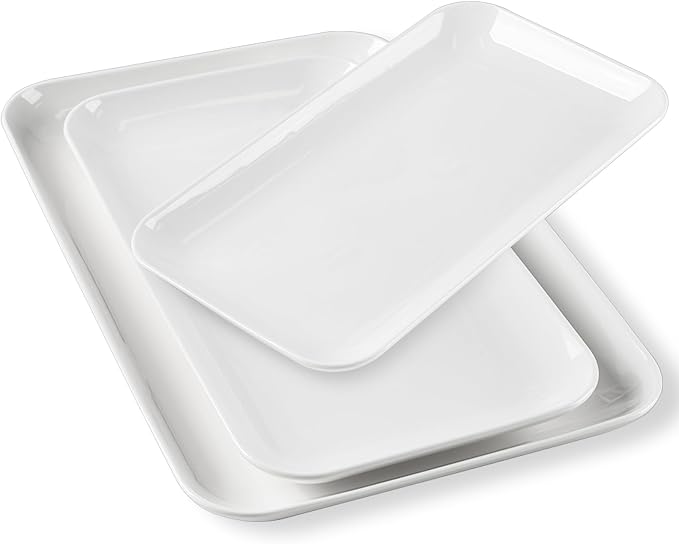 DELLING Serving Platter Set 18/16/14 Inch, Large White Porcelain Serving Trays by Delling-HappyFoodieCreator