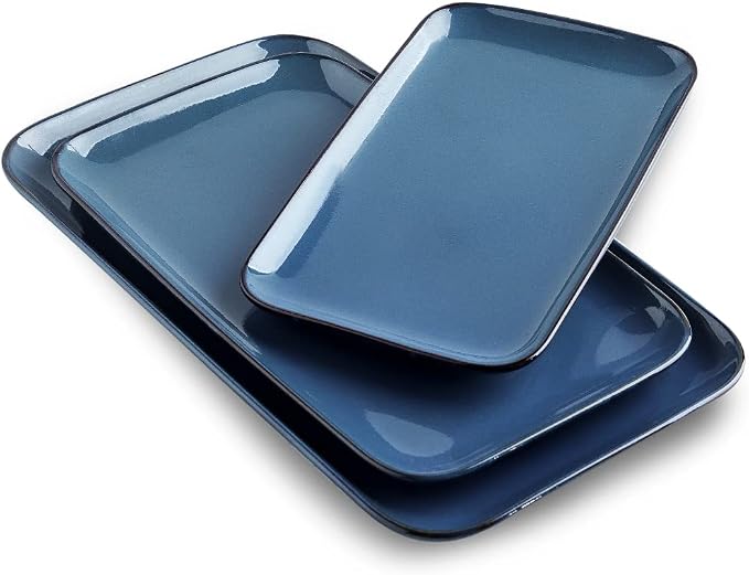KOOV Rectangular Serving Tray, 14/12/10 Inch Large Serving Platter, Crockery by KOOV