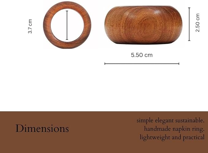 Napkin Rings, Wood Napkin Rings Napkin Holders Buckles - Image 3