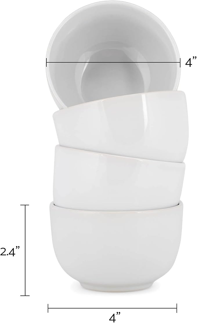 Elanze Designs Bistro Glossy Ceramic 4 inch Cute and Small Dessert Bowls Set of - Image 3