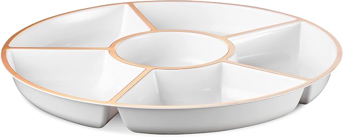 Plasticpro 6 Sectional Round Plastic Serving Tray/Platter - Image 7