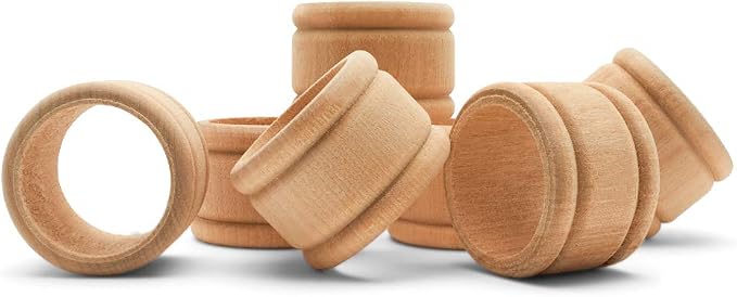 Vintage Unfinished Wood Napkin Rings Set of 12, 1-3/4 inch Unfinished Wooden by Woodpeckers