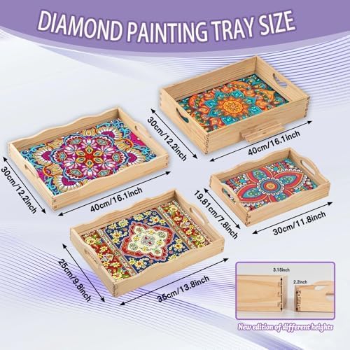 EWJRNSF Diamond Art Kits for Adults Wooden Serving Trays - Image 2