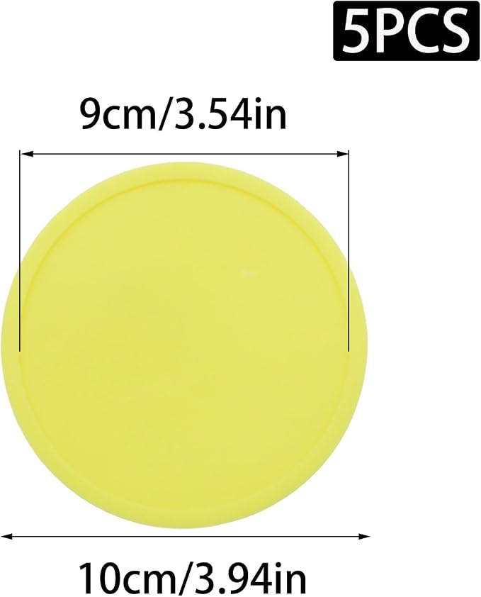 5 Pack Yellow Coasters, Non-Slip Cup Coasters - Image 2