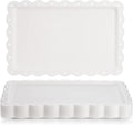 Peohud 12 Pack White Plastic Serving Tray by Peohud