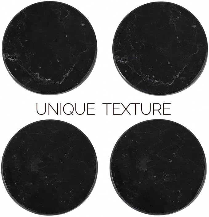 Marble Coasters, Round Modern Coaster Set of 4 - Image 5