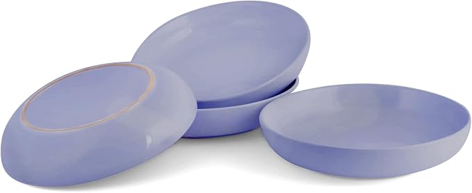 Elanze Designs Bistro Glossy Ceramic 8.5 inch Shallow Pasta Dinner Bowls Set of - Image 5