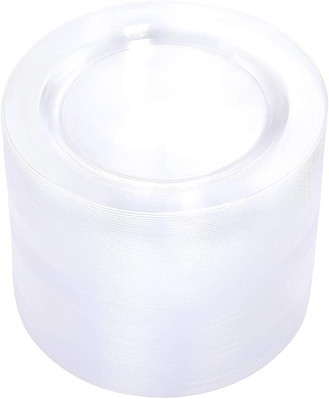 bUCLA 100Pieces Clear Plastic Plates by BUCLA
