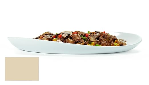 G.E.T. OP-1580-MA Manila 15 Oval Serving Platter Dishwasher Safe Melamine - Image 4