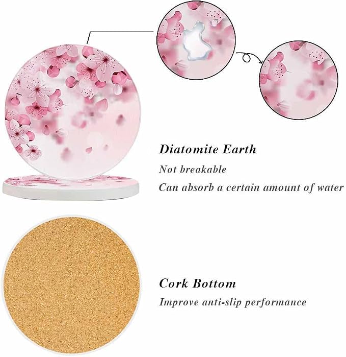 oFloral Cherry Blossom Coasters - Image 4