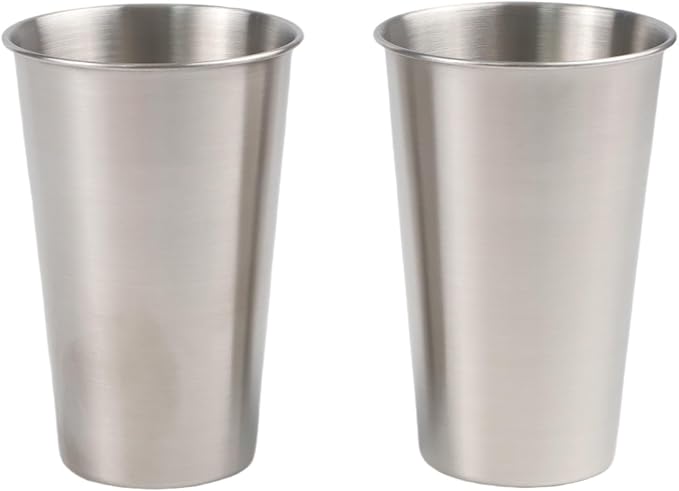 Stainless Steel Camping Mug Set, Lightweight Handleless Travel Coffee Cup by Unknown