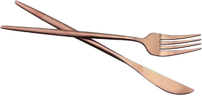 Rose Gold Silverware Set, JASHII 30-Piece Stainless Steel Flatware Cutlery Set - Image 5