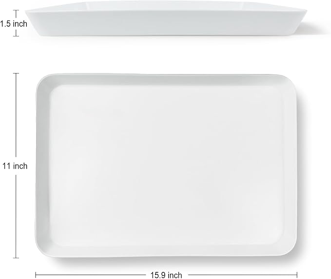 4 Pcs 16" x 11" Large Serving Trays - Image 2